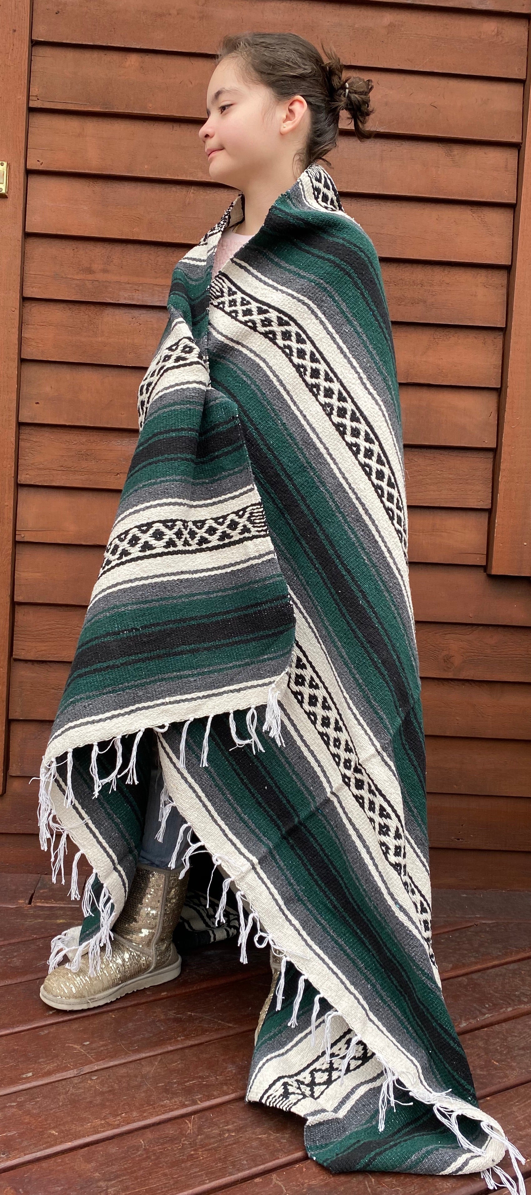 Pow-Wow Green Yoga Blanket