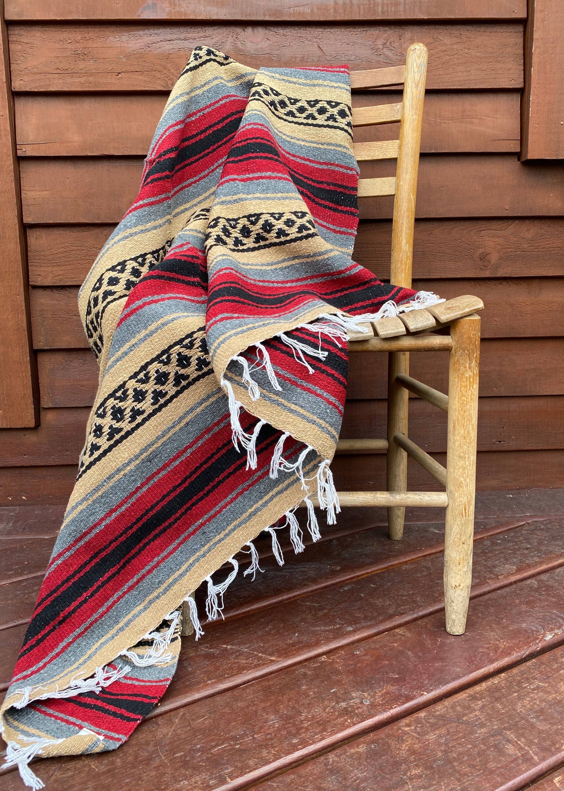 Pow-Wow Khaki/Red Yoga Blanket