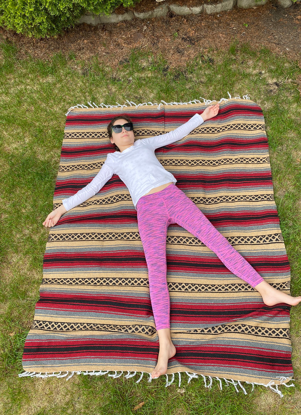 Pow-Wow Khaki/Red Yoga Blanket