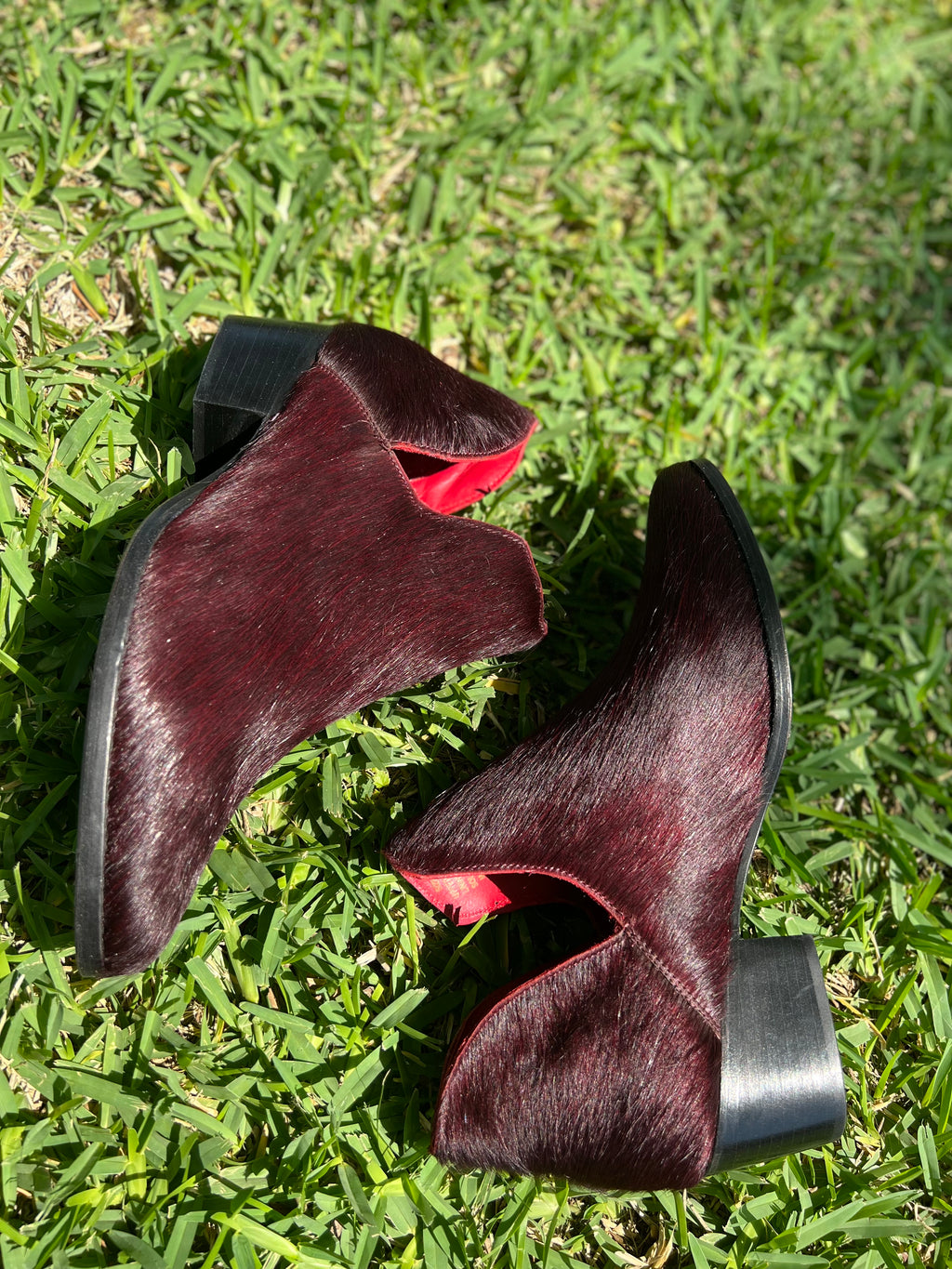 Natalia Burgundy Cowhair size 11