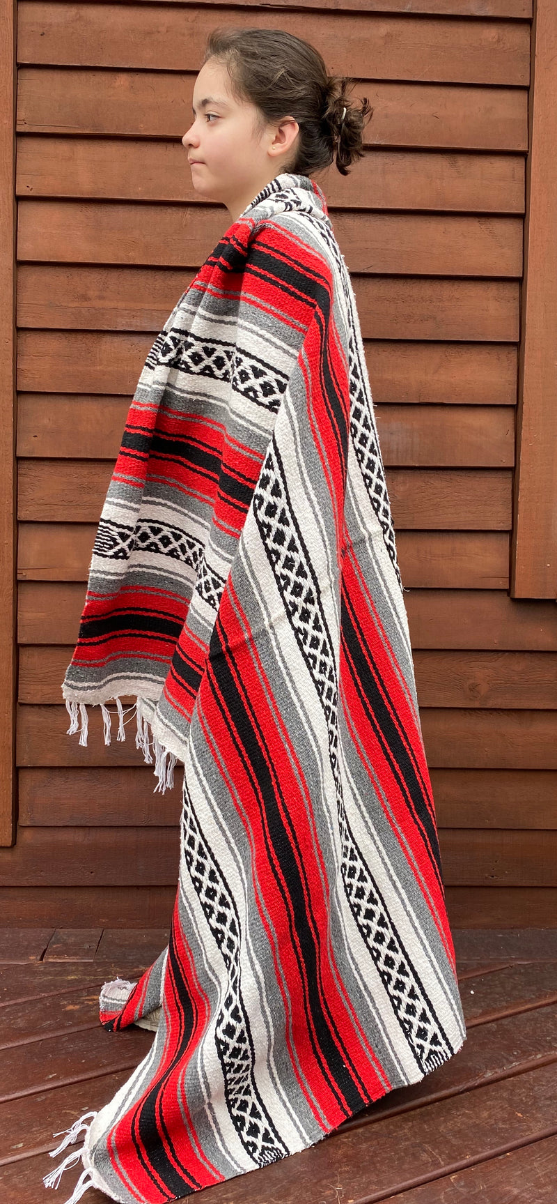 Pow-Wow Red/White Yoga Blanket