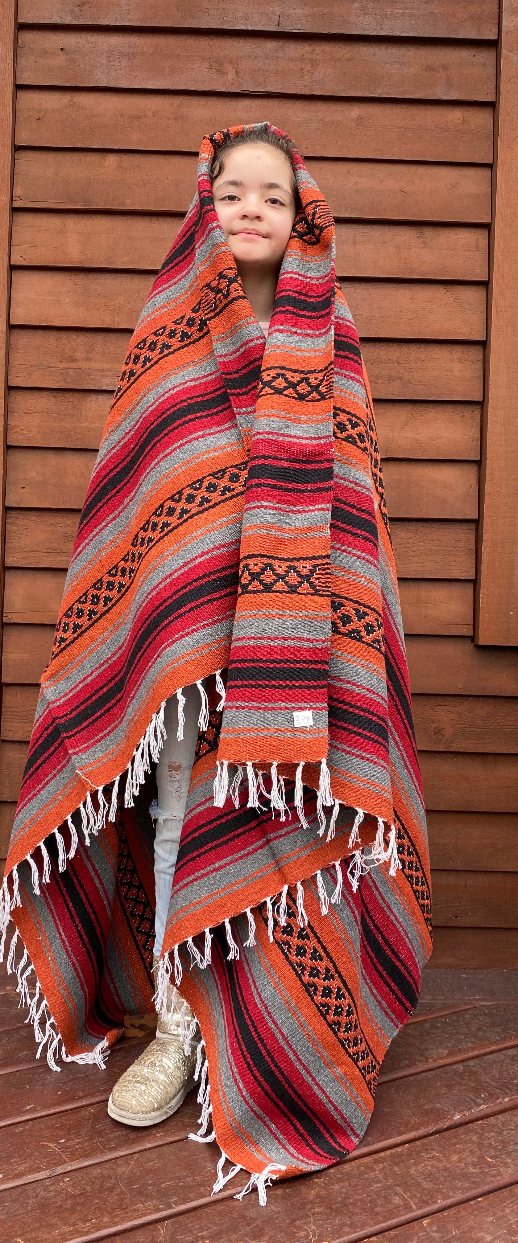 Pow-Wow Rust Orange Yoga Blanket
