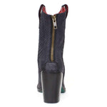 Pete Women’s Navy Sueded Leather Python Boot